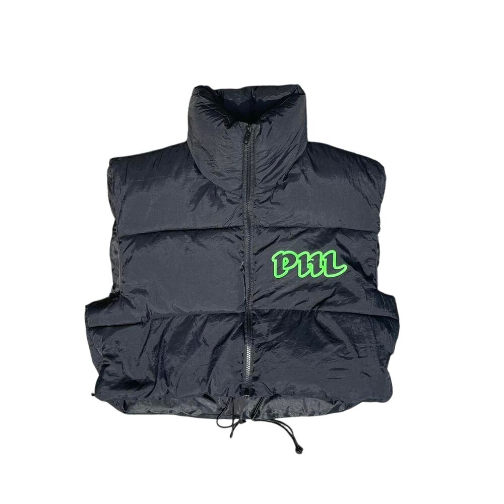 Black/Green Eagles Puffer Vest XXL